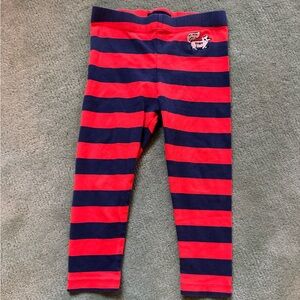 Kids Striped Leggings - Navy and Red